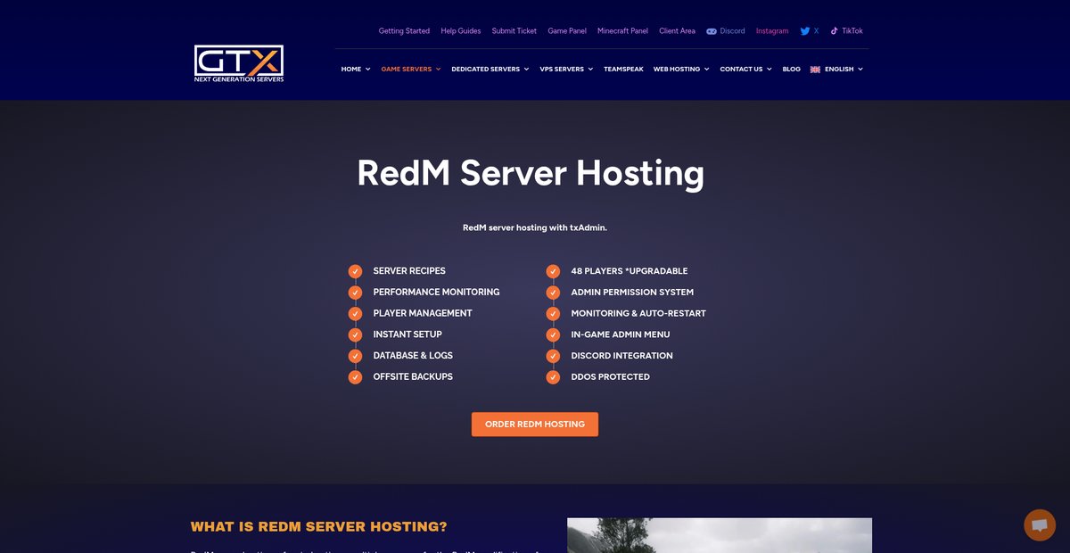 RedM Server Hosting Screenshot