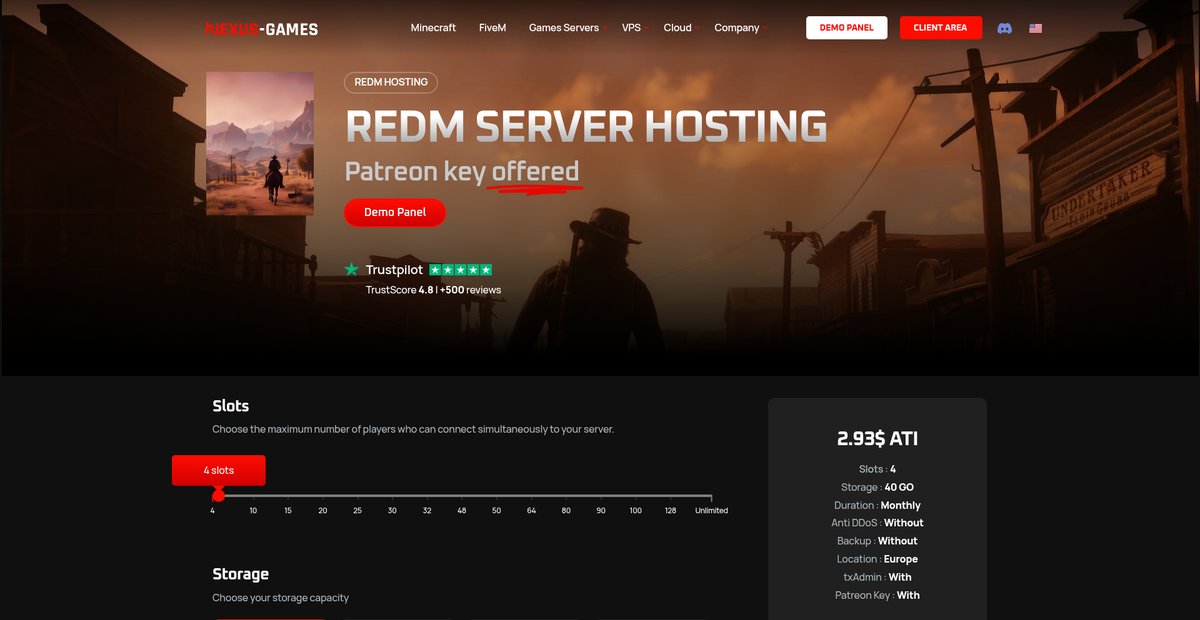 Premium RedM server hosting - Ryzen 9 7950X3D Screenshot