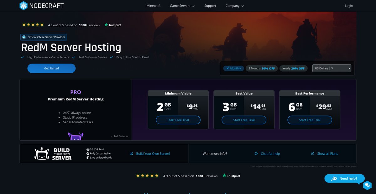 RedM Server Hosting Screenshot
