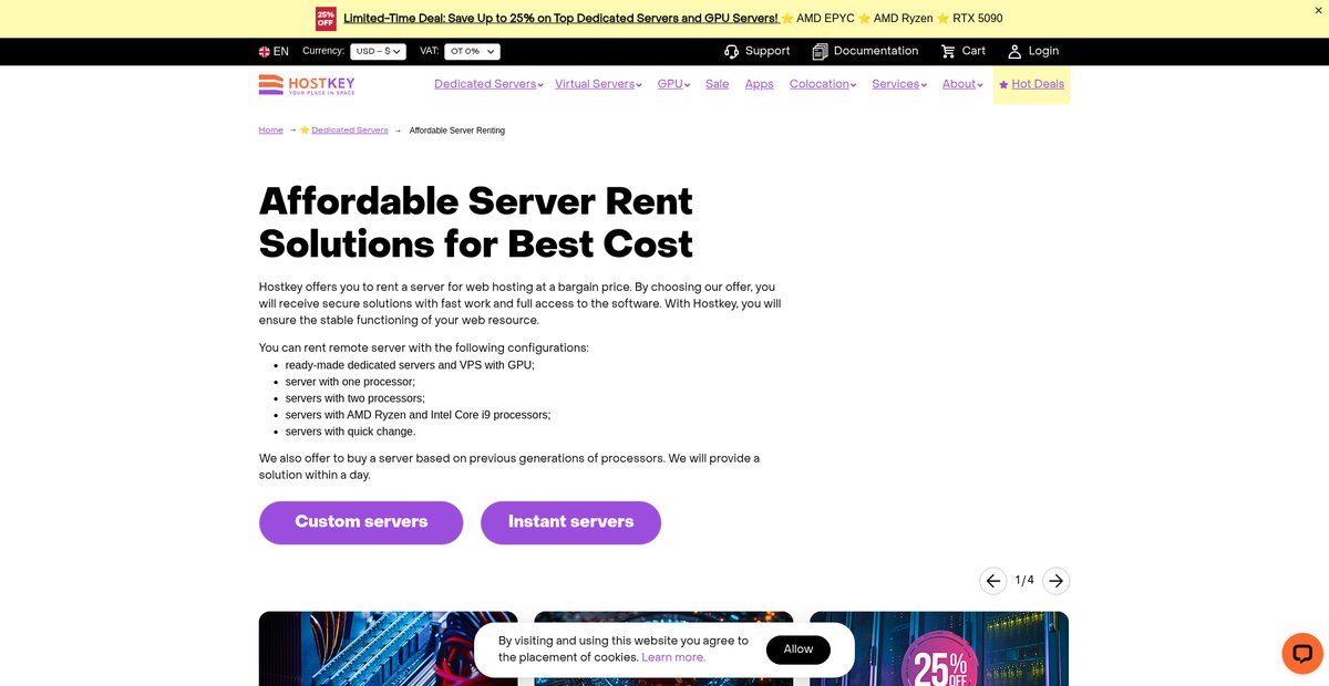 Rent Dedicated Servers Online Screenshot