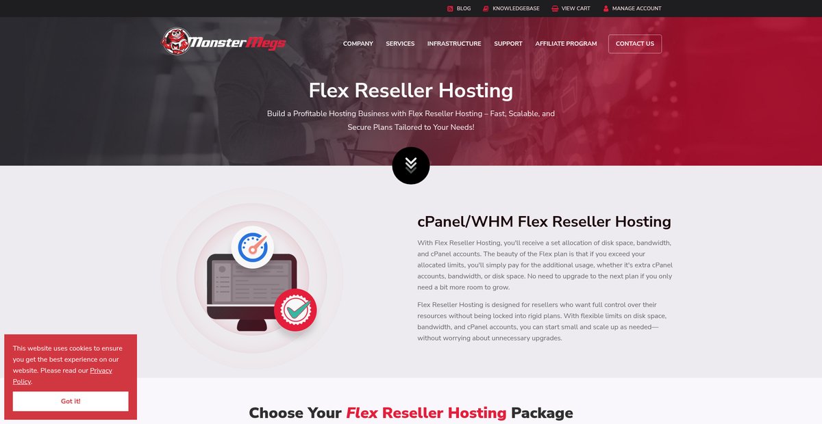 Reseller Hosting - cPanel, LiteSpeed & NVMe | MonsterMegs Screenshot