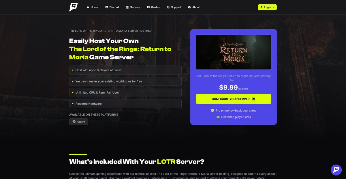 The Lord of the Rings Return to Moria Server Hosting - Game Host Bros Screenshot