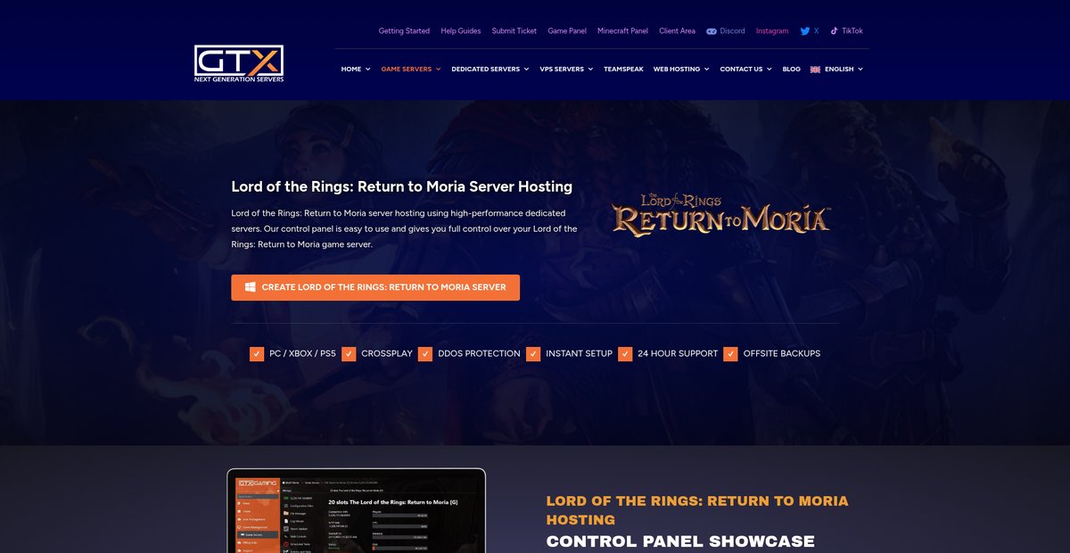 The Lord of the Rings Return to Moria Server Hosting Screenshot