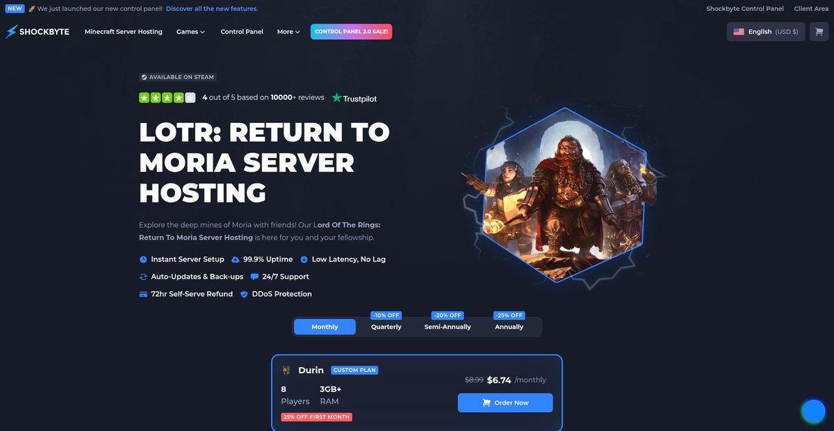 LOTR: Return To Moria Server Hosting Screenshot