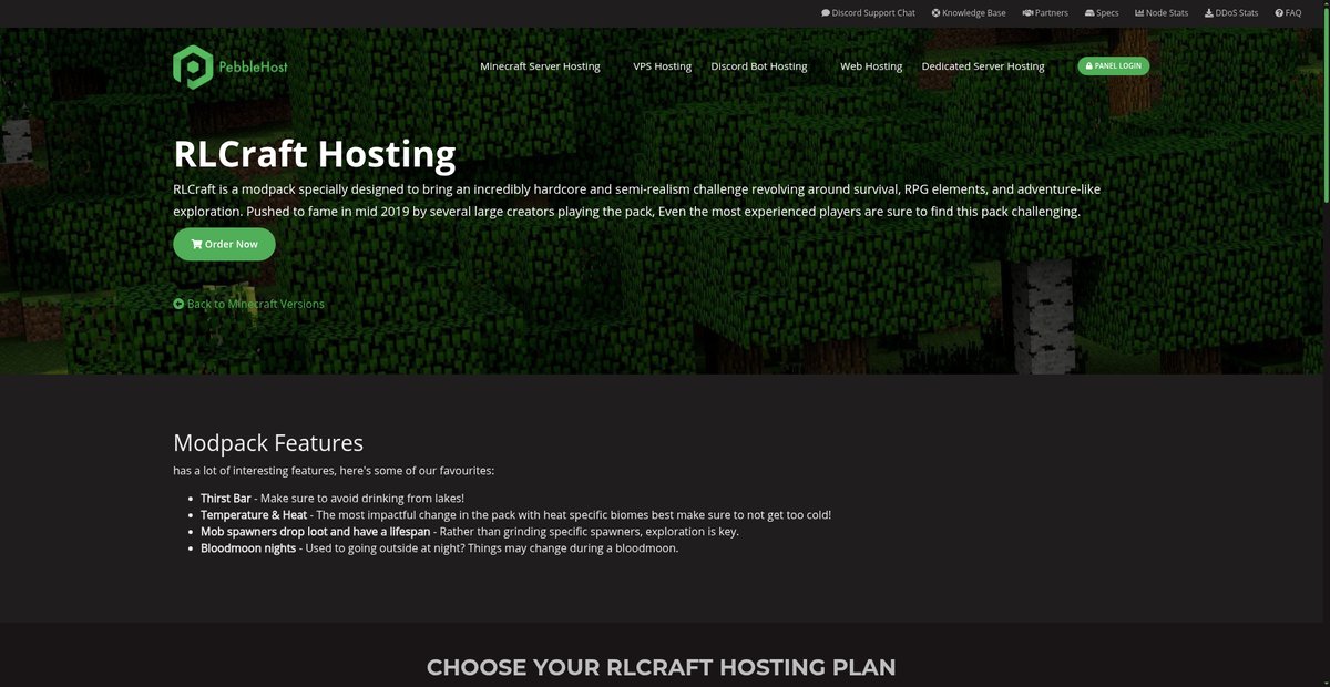 $1/GB RLCraft Server Hosting Screenshot