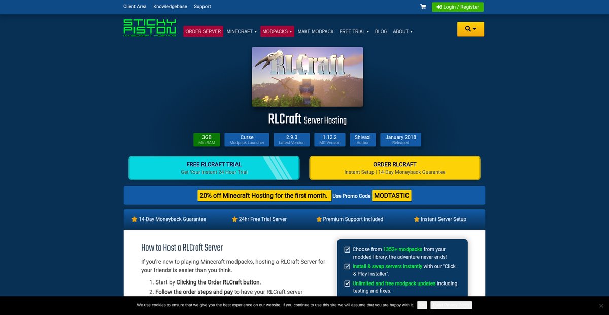 RLCraft Minecraft Server Hosting Screenshot