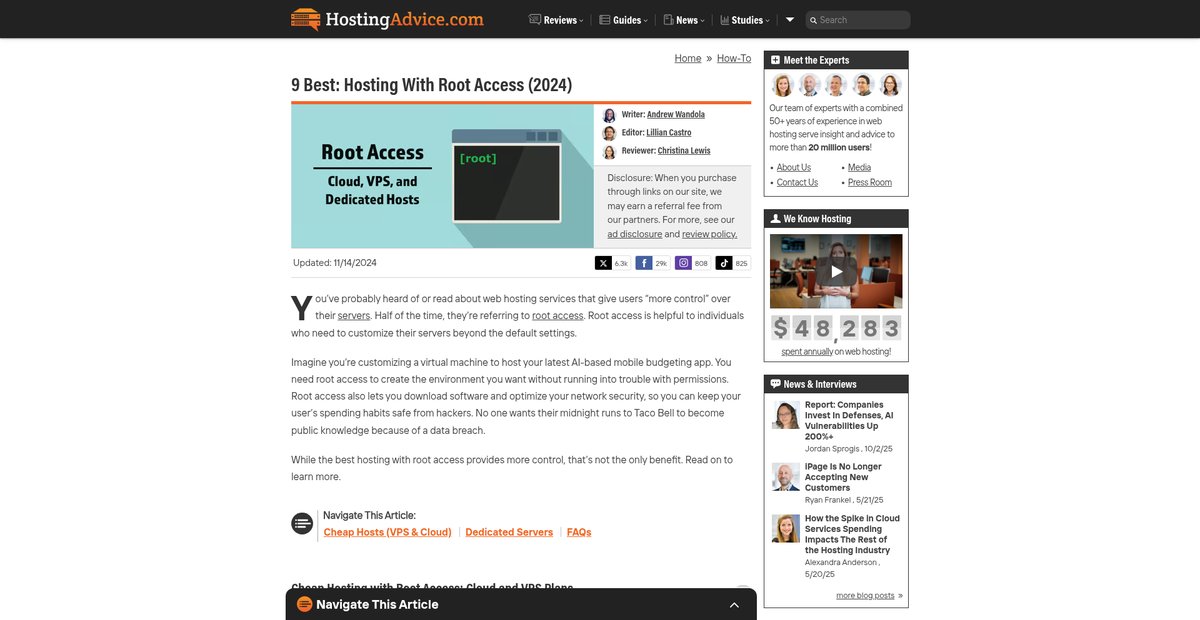 9 Best: Hosting With Root Access (2024) Screenshot