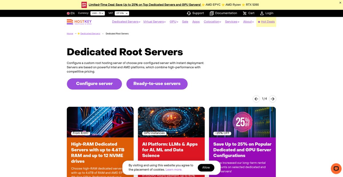 Root Access Dedicated Servers Screenshot