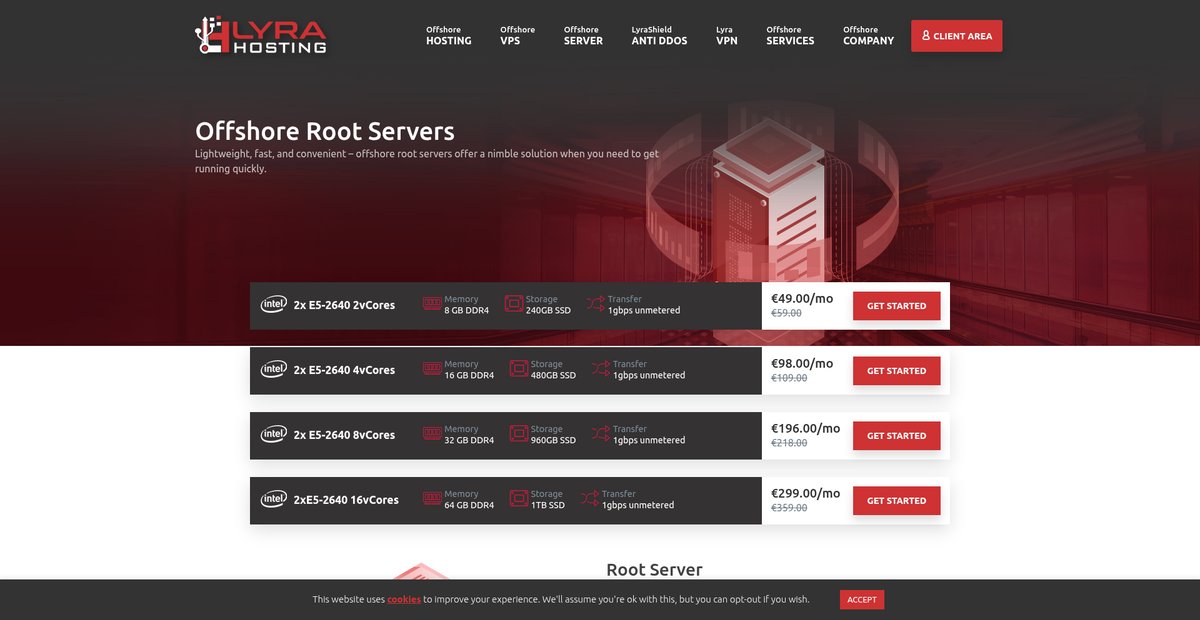 Offshore Root Servers | Semi-Dedicated Virtual Servers Screenshot