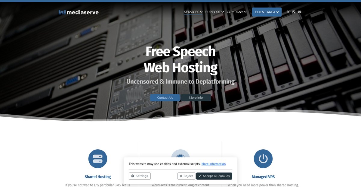 Free Speech Web Hosting, Video Streaming CDN and more | Leaver & Co. Screenshot
