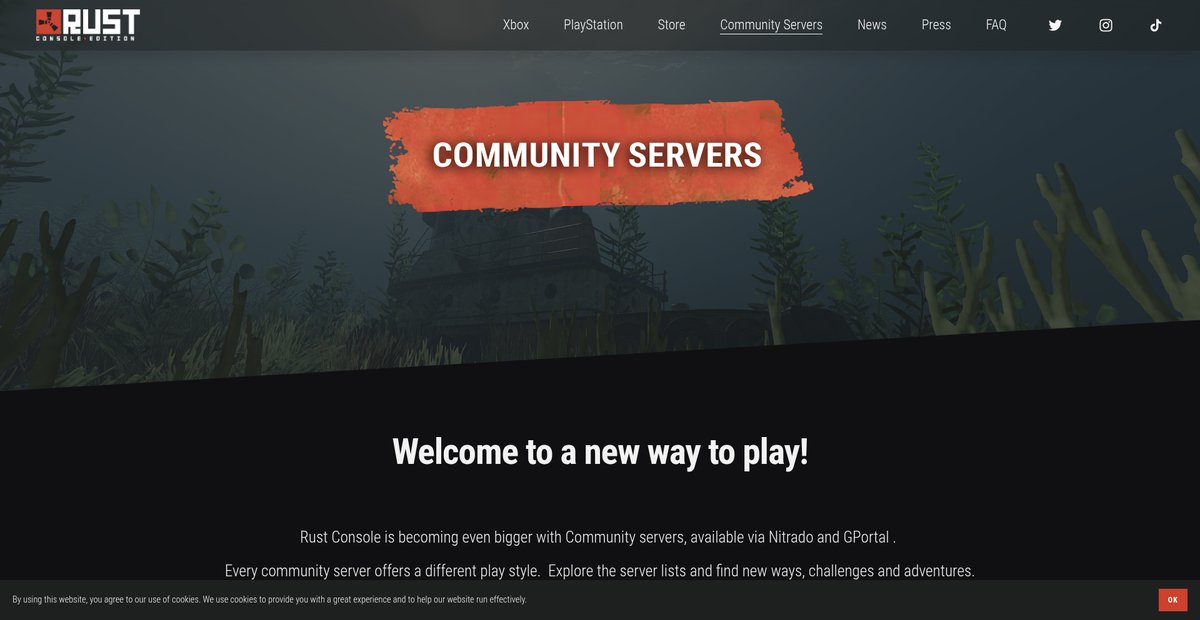 Rust Console Community Servers Screenshot