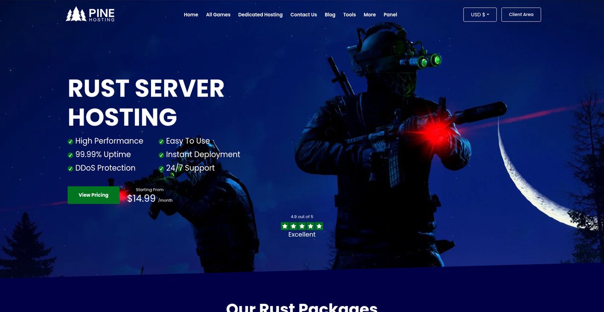 Fast and Reliable Rust Server Hosting Screenshot