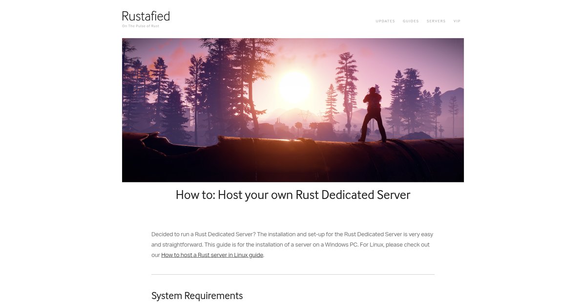 How to: Host your own Rust server — Rustafied Screenshot
