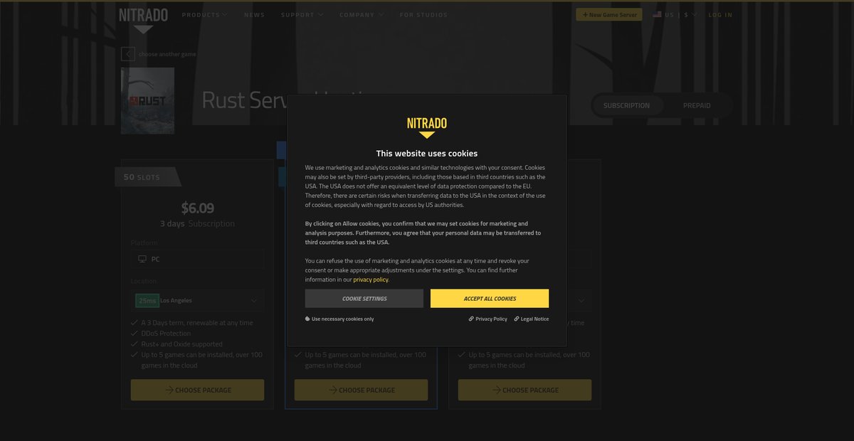 Rust Server Hosting Screenshot