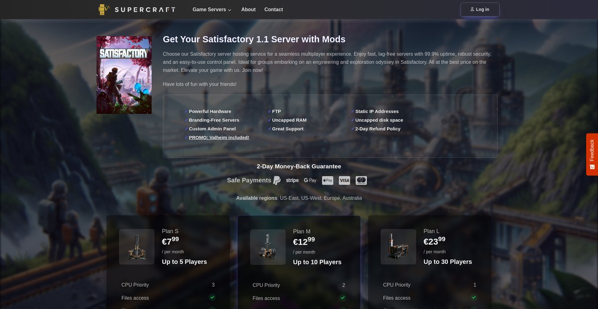 Satisfactory Server Hosting | From $5.99 Screenshot