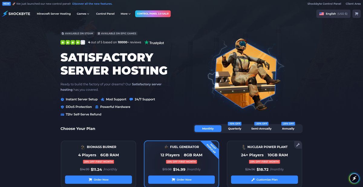 Satisfactory Server Hosting Screenshot