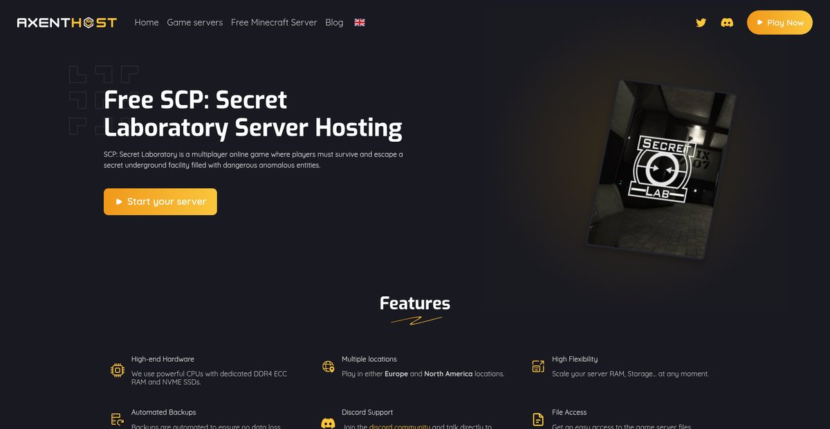 Free SCP: Secret Laboratory Server Hosting Screenshot