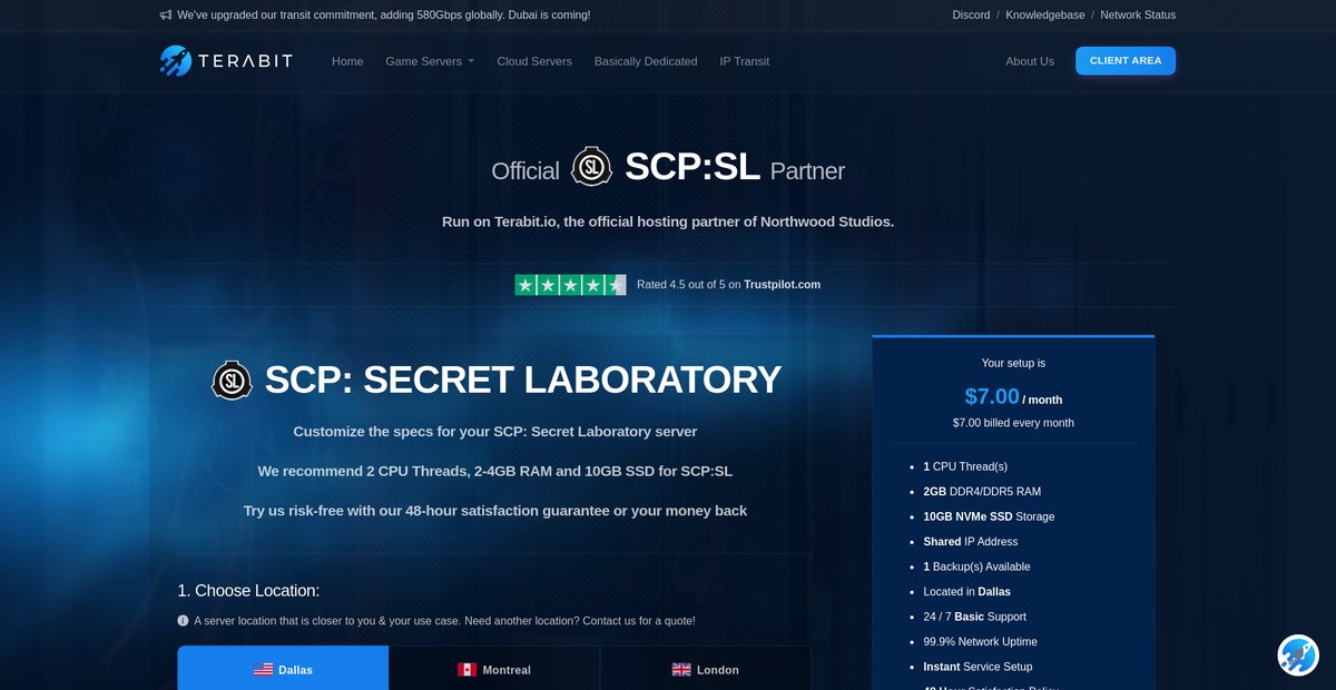 SCP:SL Hosting Screenshot
