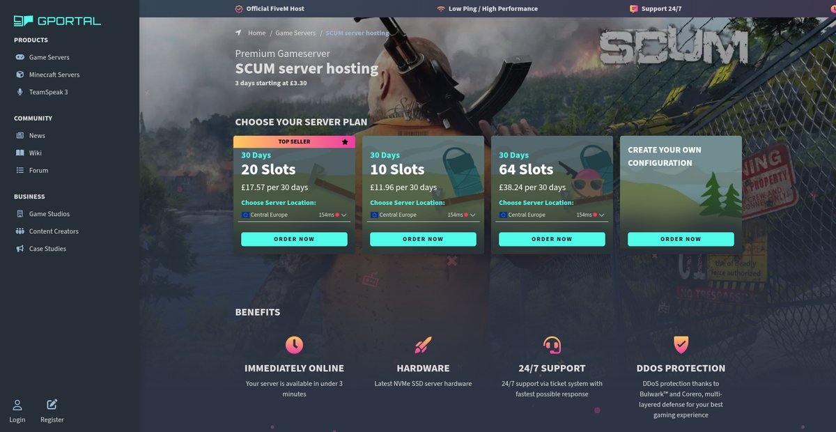 SCUM server hosting ➜ Rent your g-portal.com Gameserver Screenshot