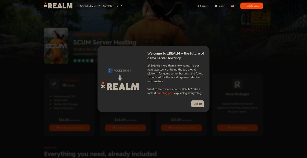 SCUM Server Hosting - xREALM Screenshot