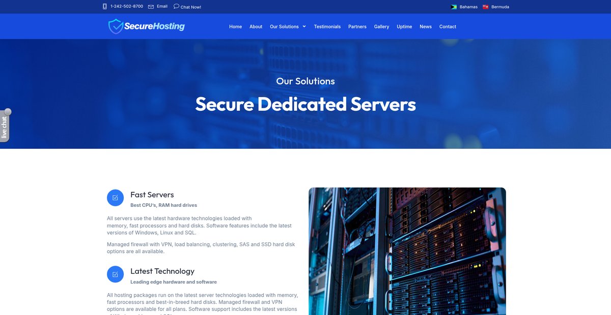 Secure Dedicated Servers Screenshot