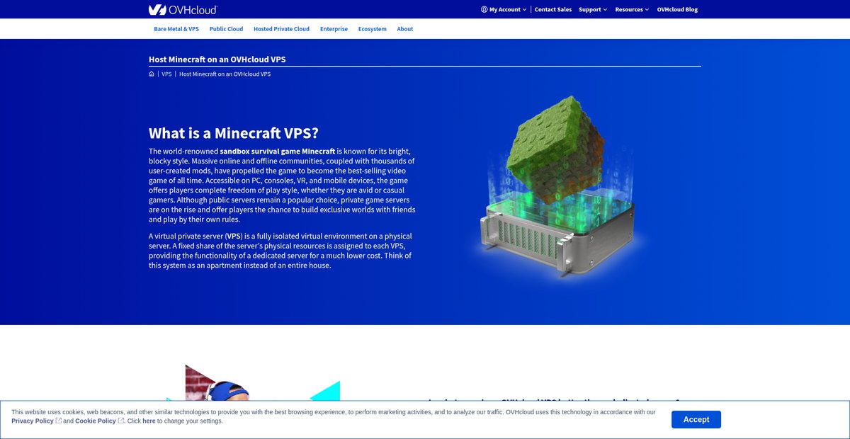 OVHcloud VPS for Minecraft Screenshot