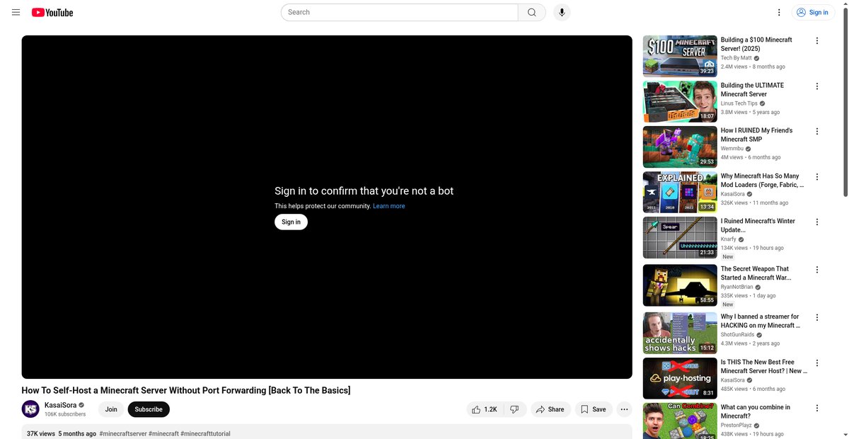 How To Self-Host a Minecraft Server Without Port ... Screenshot