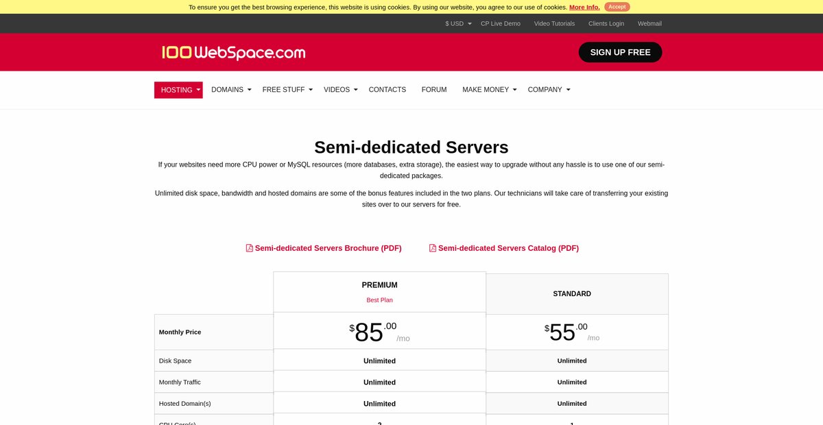 Semi-dedicated Servers Screenshot