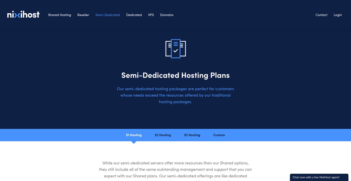 Semi-Dedicated Hosting Plans Screenshot