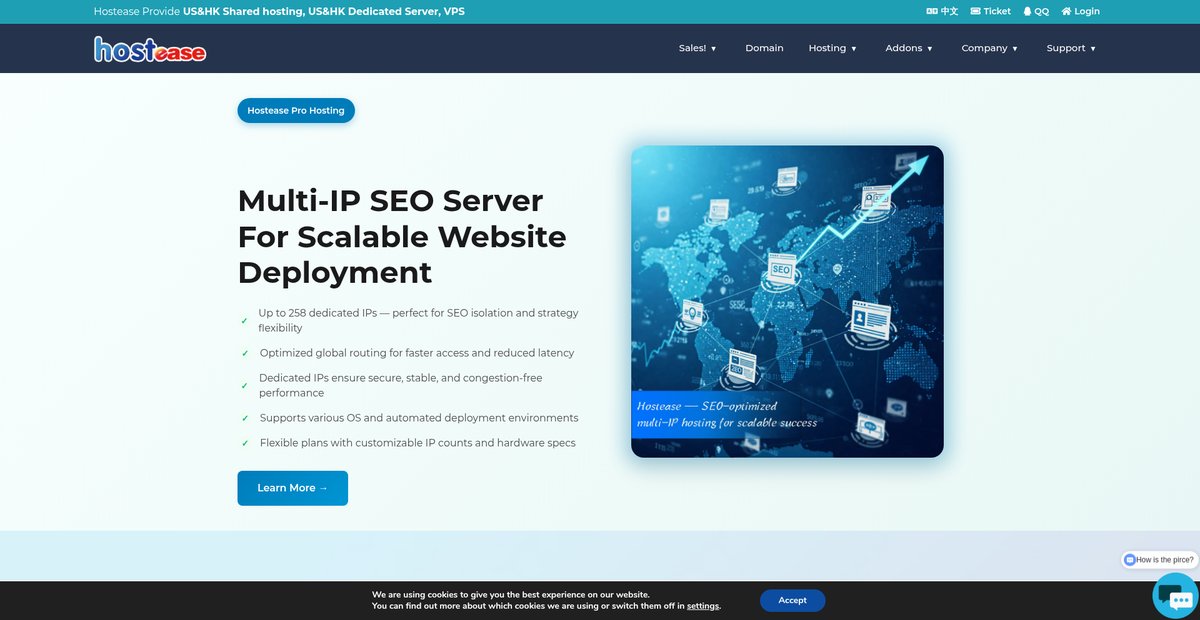 SEO Hosting - Up to 258IPs for each Dedicated Server Screenshot