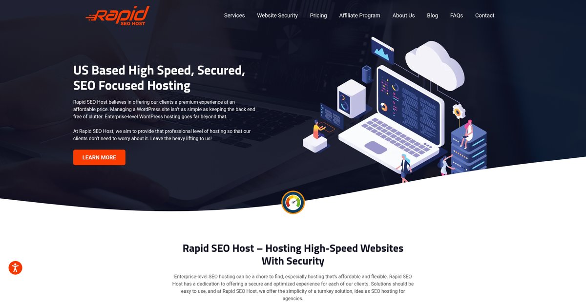 Rapid SEO Hosting - Plans Start as low as $40 Screenshot