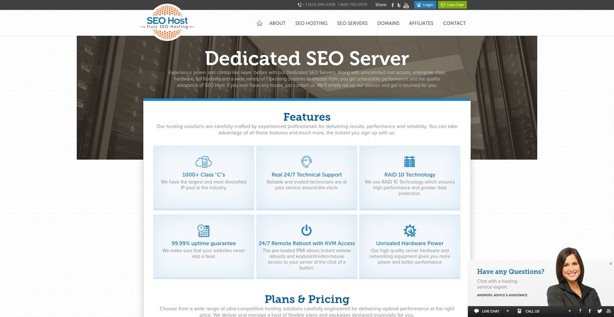Dedicated SEO Server - SEOHost Screenshot