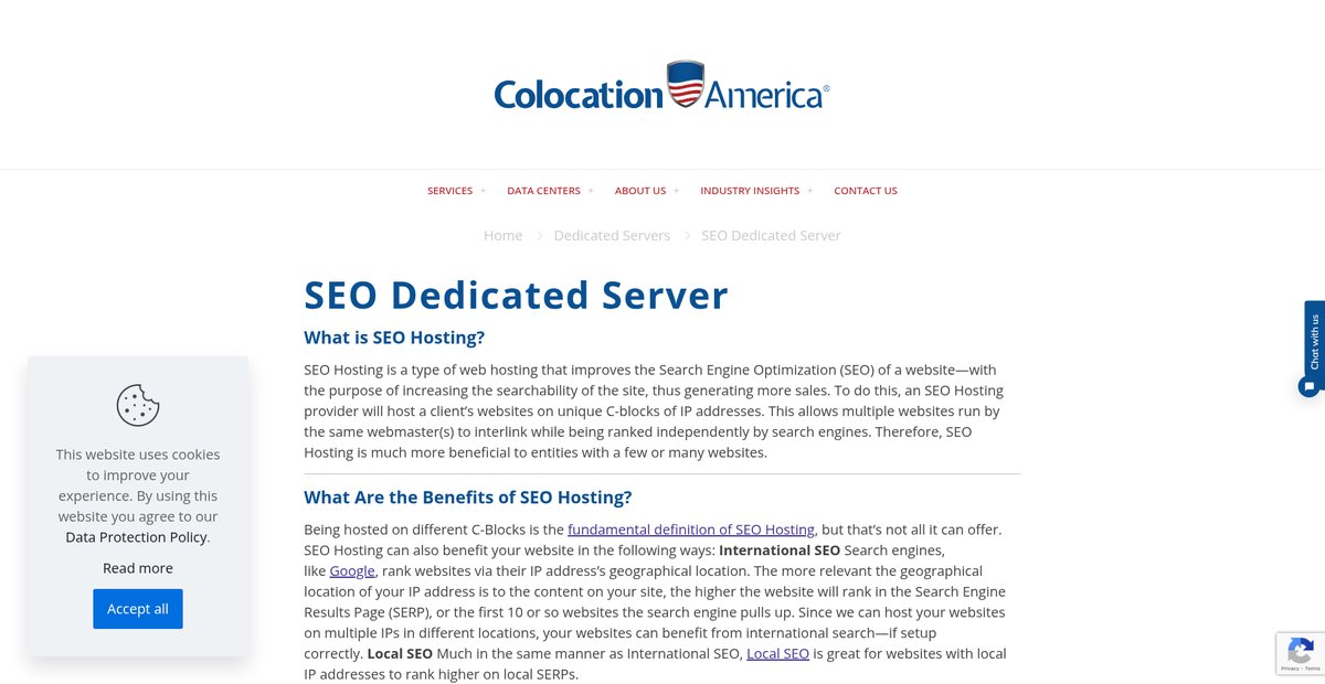 SEO Dedicated Server Hosting Screenshot