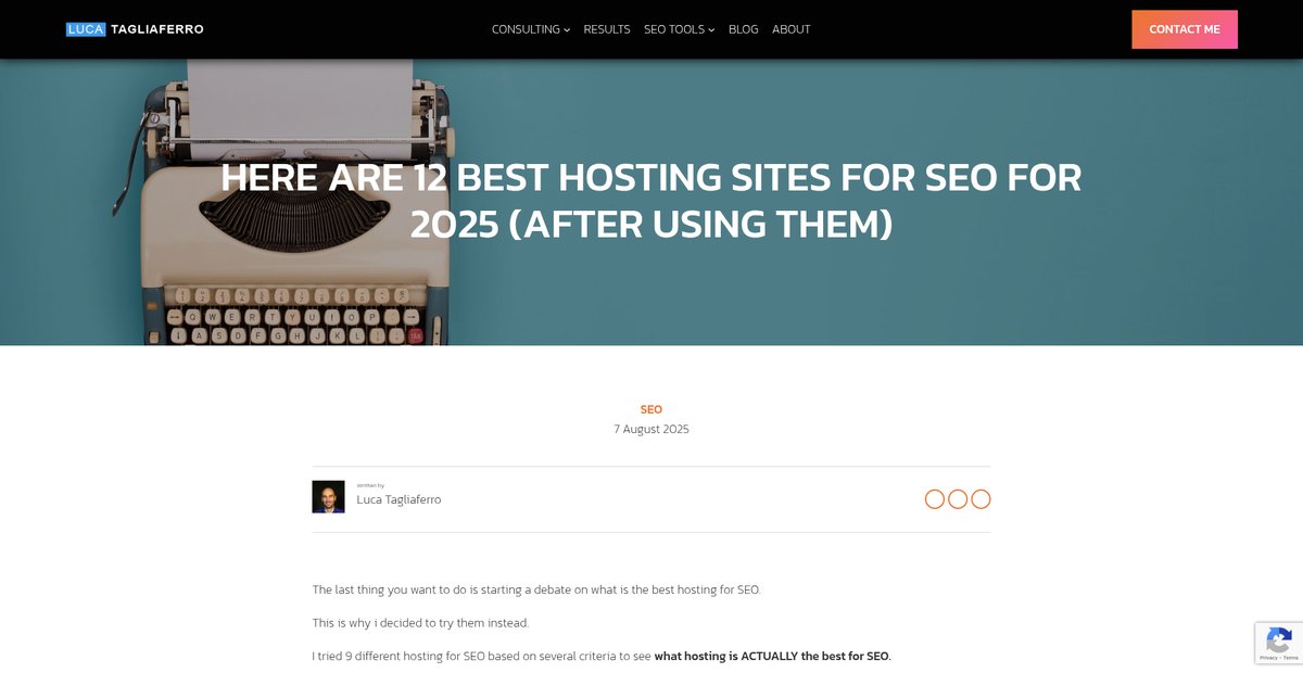 Here are 12 best hosting sites for SEO for 2025 (after using ... Screenshot
