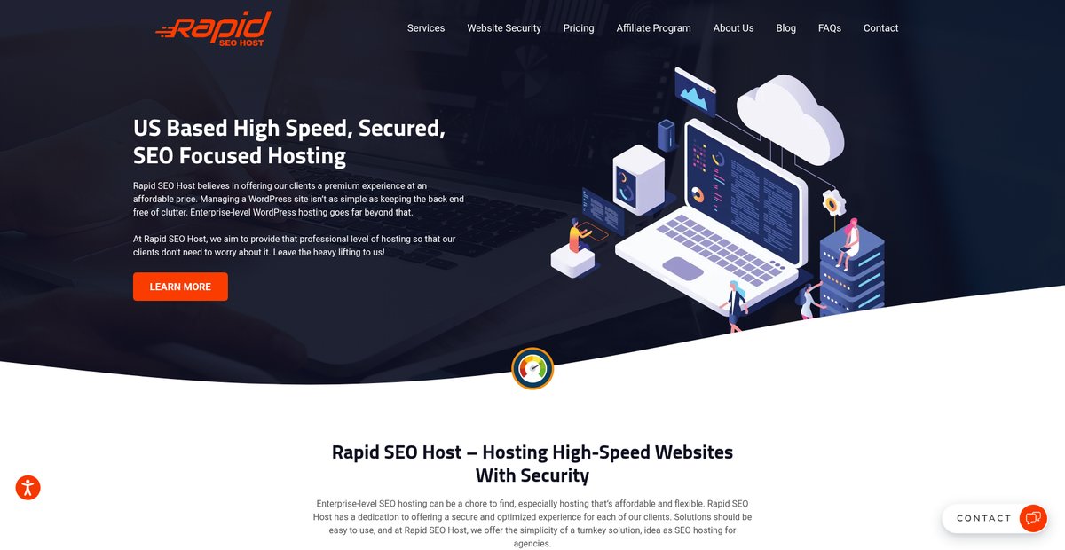 Rapid SEO Hosting - Plans Start as low as $40 Screenshot