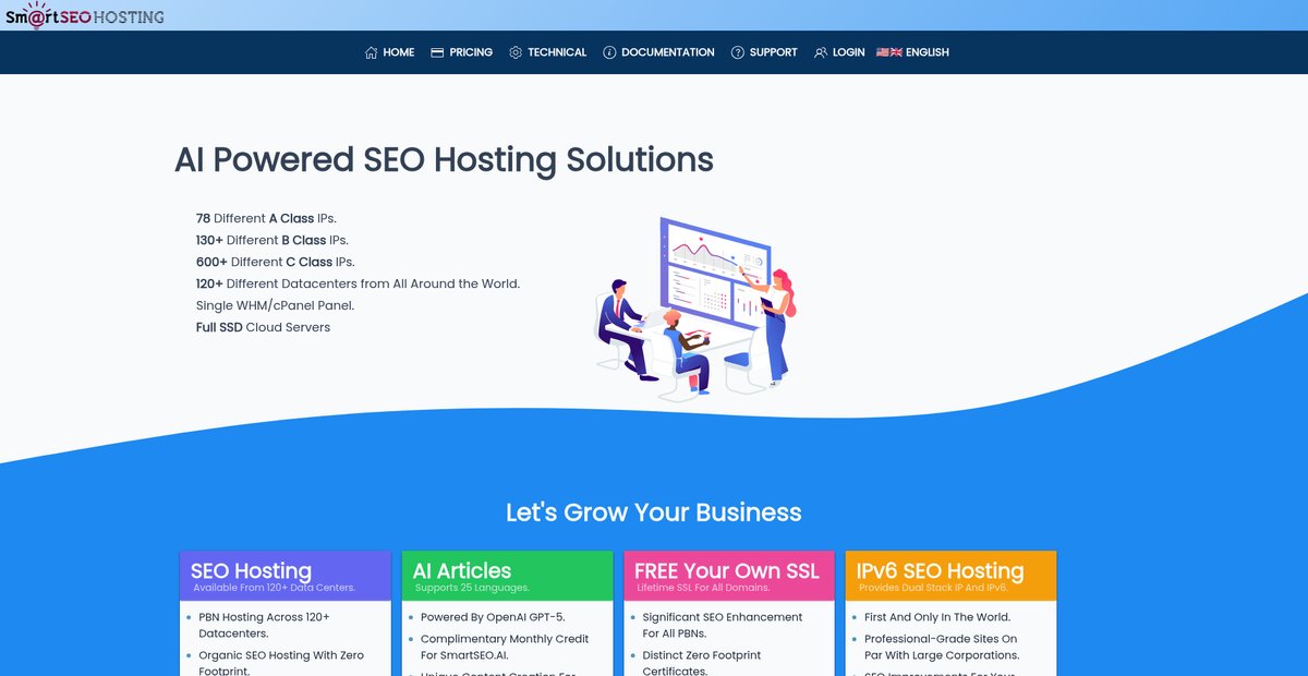 AI Powered SEO Hosting by Smart SEO Hosting Screenshot