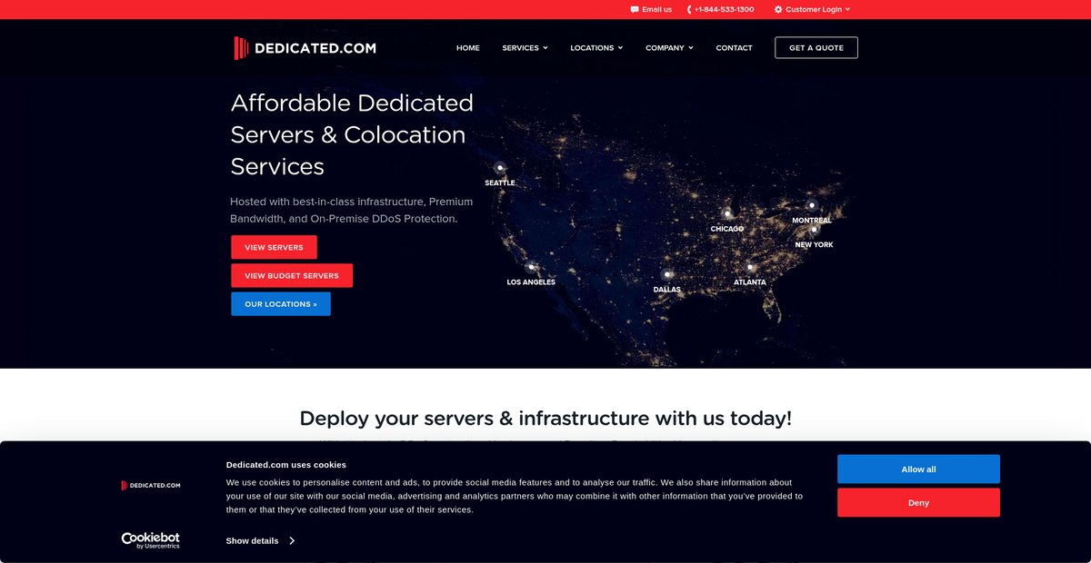 Affordable & Secure Dedicated Servers & Colocation ... Screenshot
