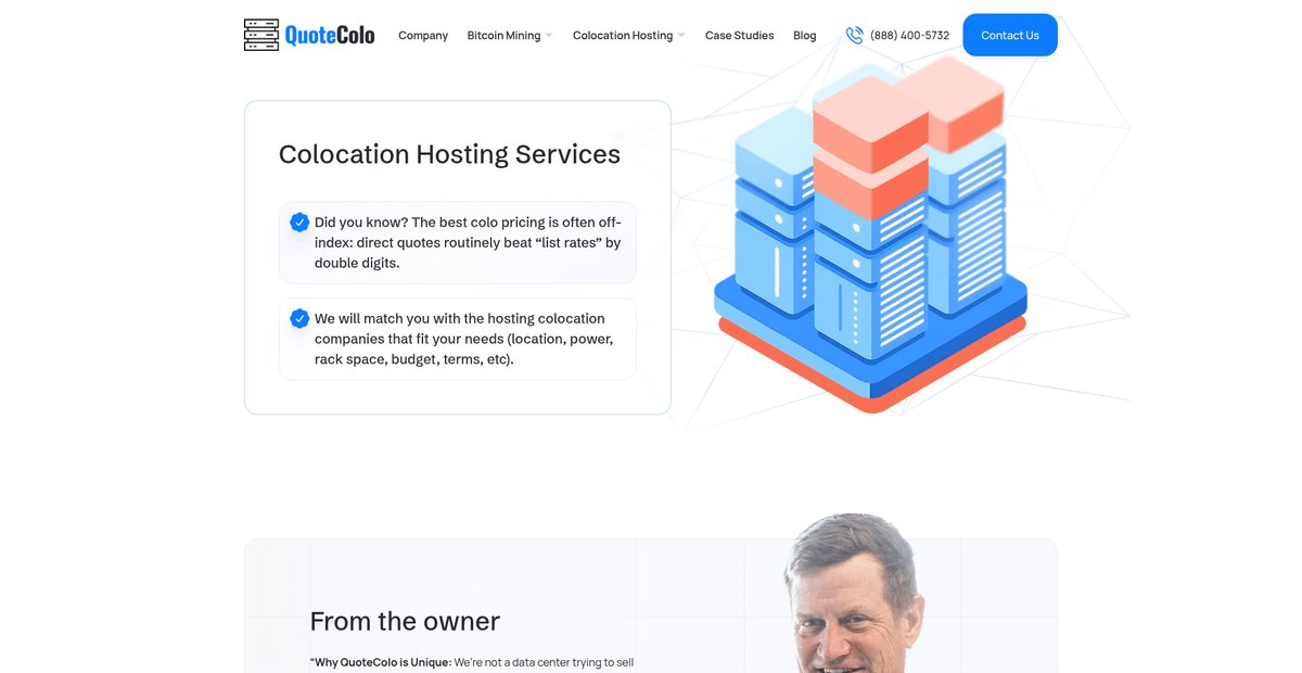 Colocation Services - Free Quotes Fast | QuoteColo Screenshot