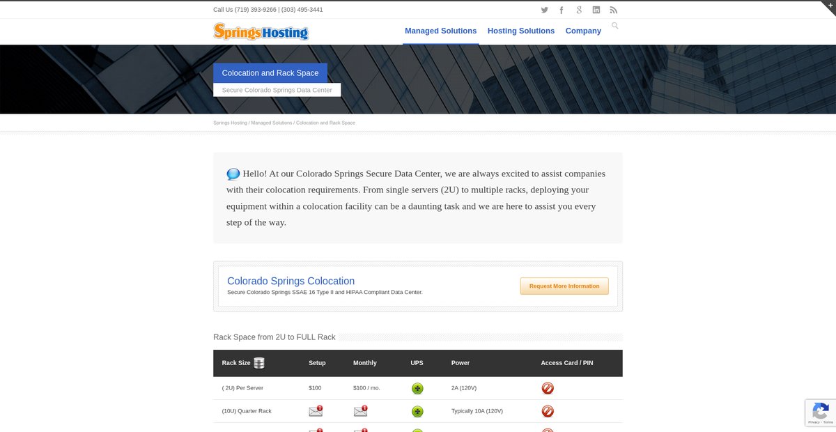 Secure Colorado Springs Colocation Provider | Data Center Screenshot