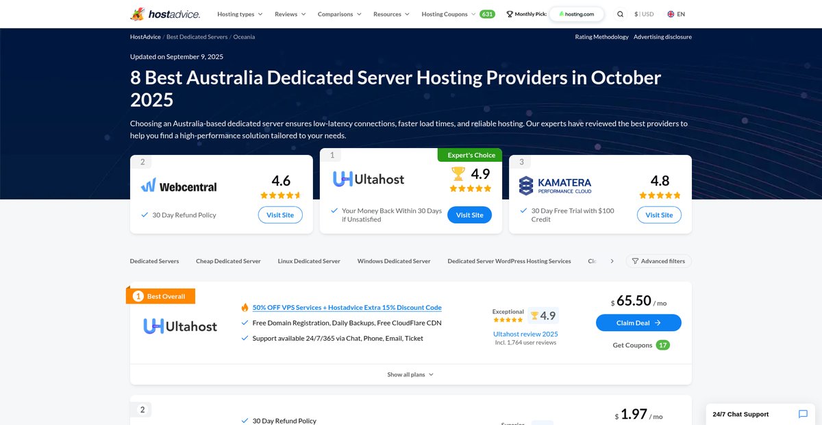 8 Best Australia Dedicated Server Providers (Sep 2025) Screenshot