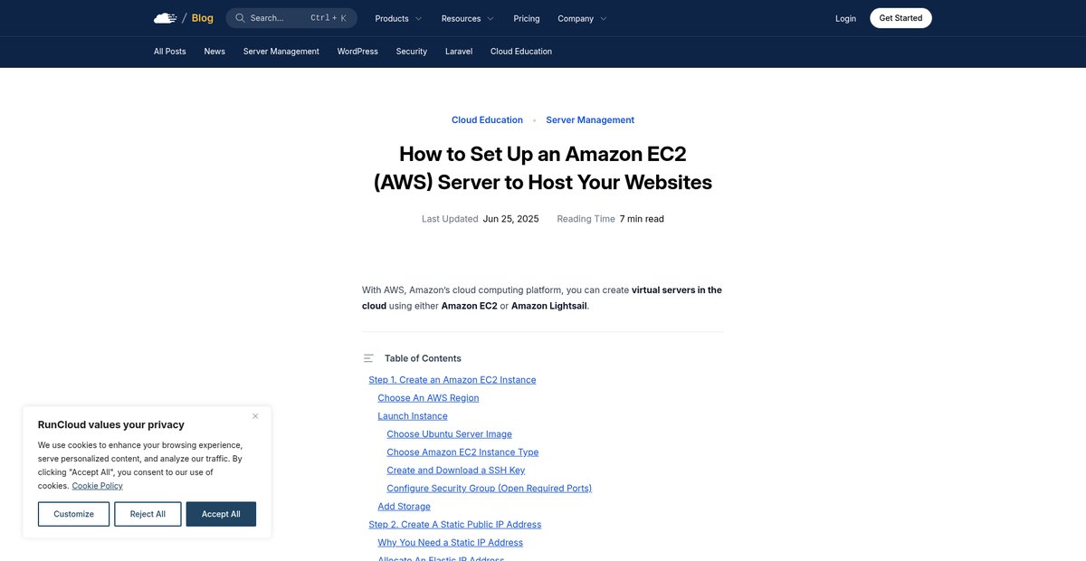 How to Set Up an Amazon EC2 (AWS) Server to Host Your ... Screenshot