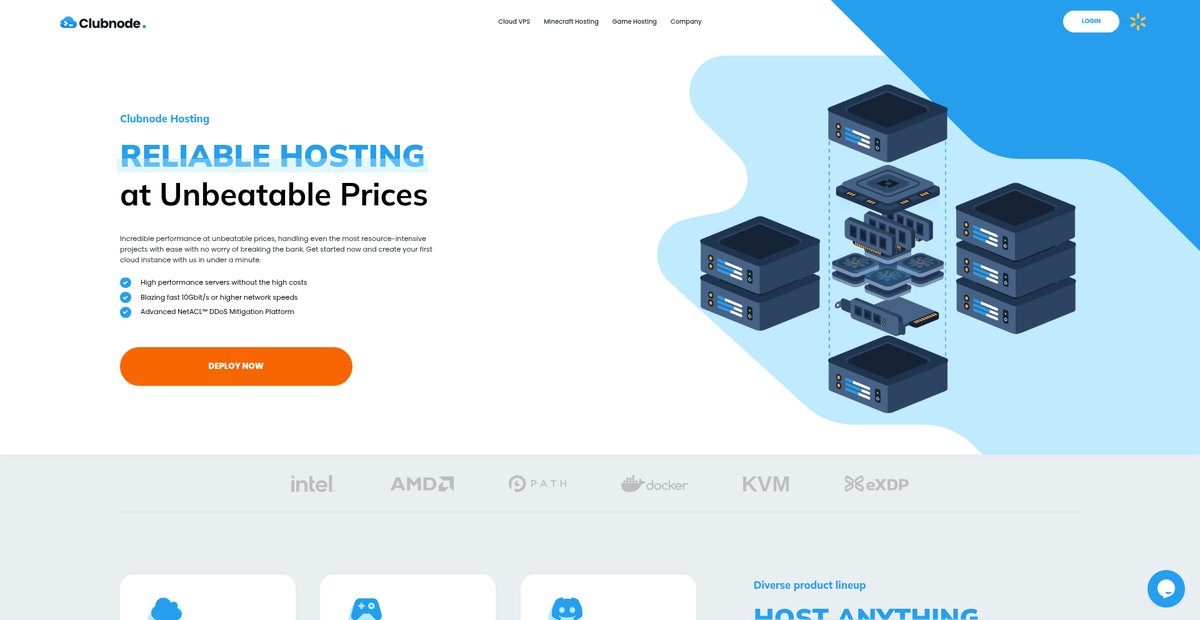 Clubnode | Reliable hosting at unbeatable prices Screenshot