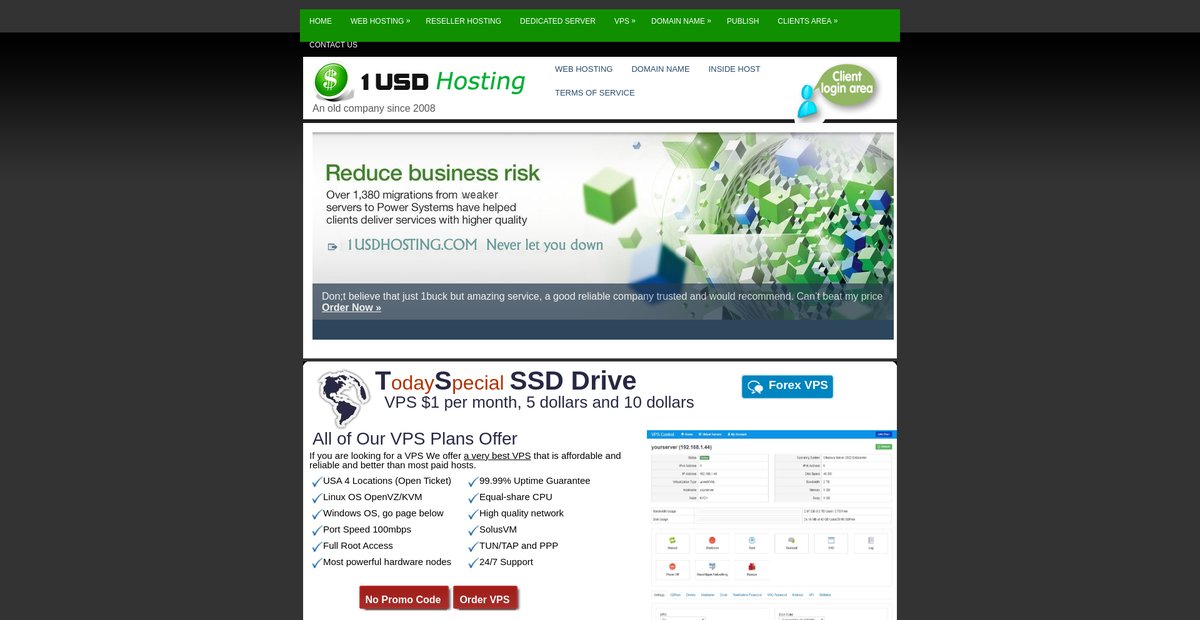 $1 VPS 1 dollar and VPS 5 dollars and VPS 2 dollars and 3 dollar vps 1gbps Screenshot