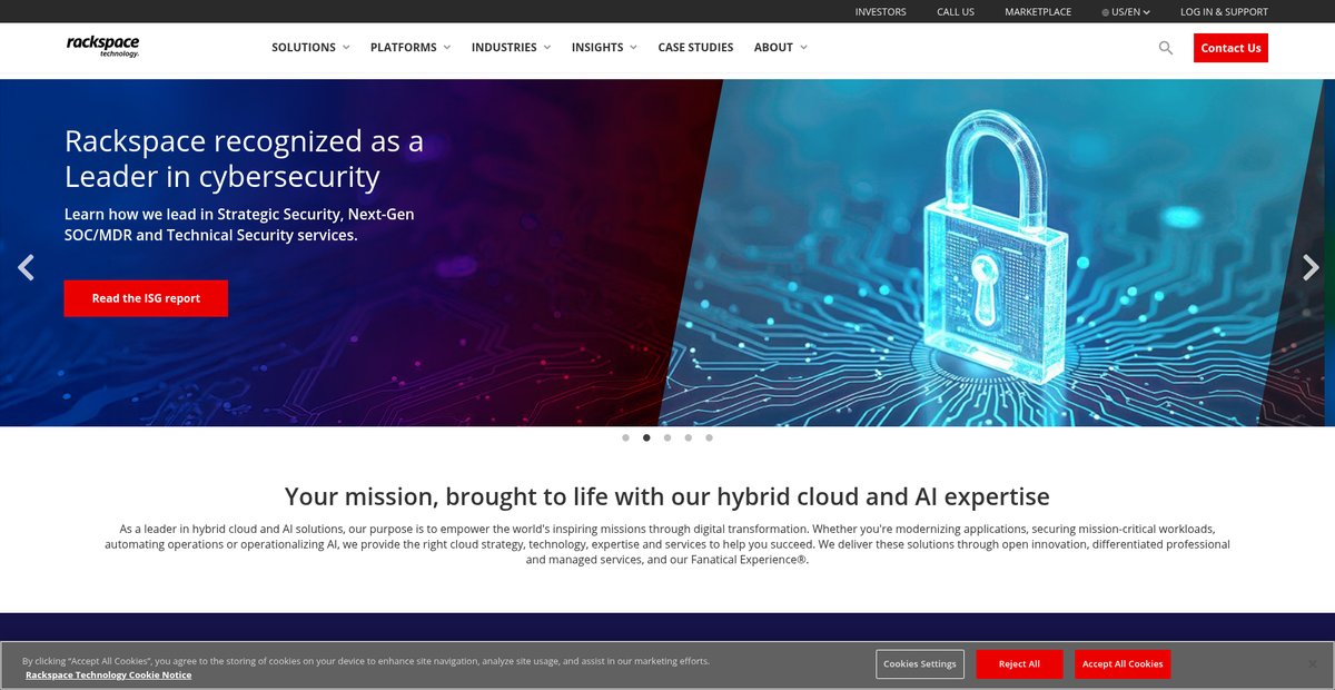 Rackspace Technology | Multicloud Solutions Provider Screenshot