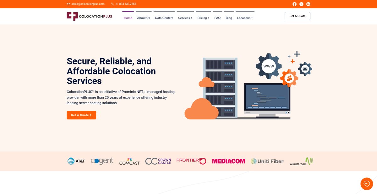 Secure Colocation & Data Center Services | ColocationPlus Screenshot