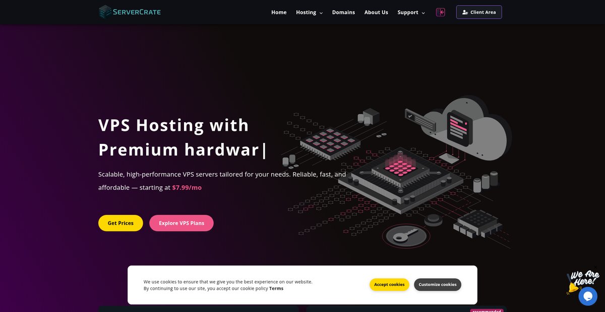 Blazing-Fast VPS & Game Hosting | LA Datacenter | ServerCrate Screenshot