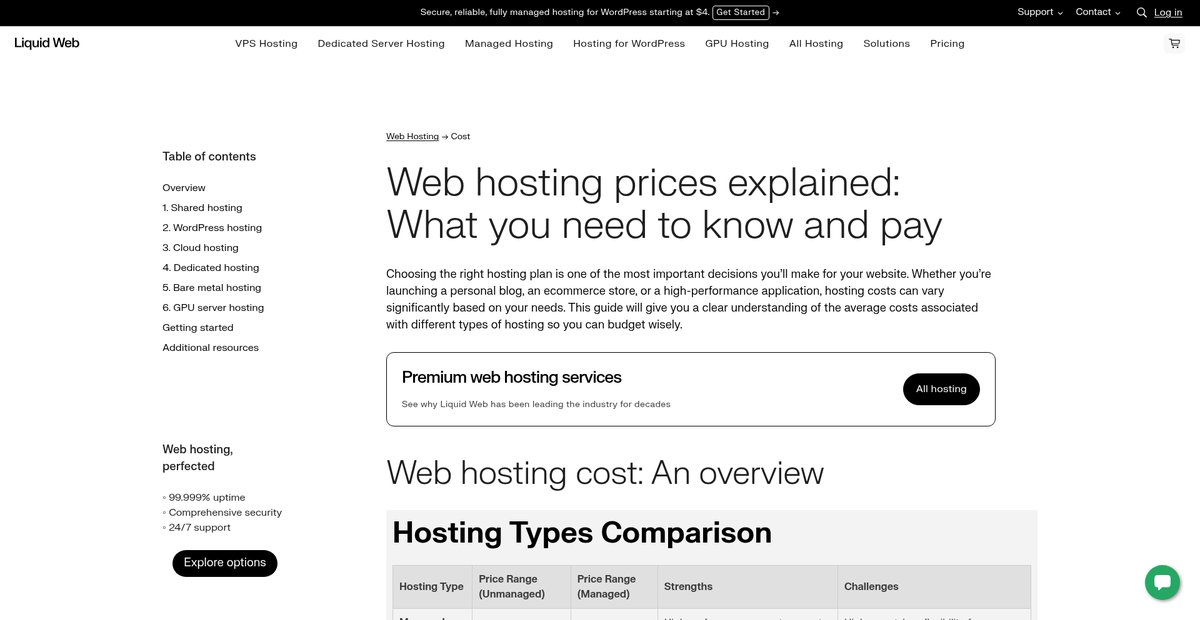 How Much Does Web Hosting Cost and What Should You Pay? Screenshot