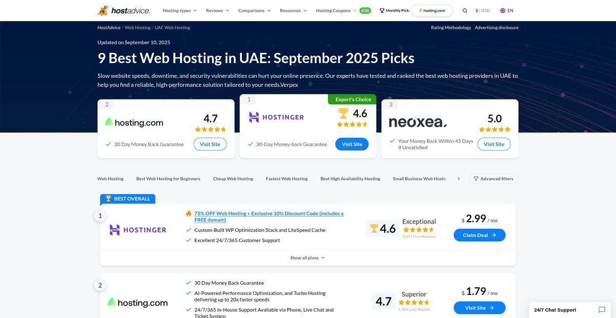 9 Best Web Hosting in UAE: (Sep 2025) Picks Screenshot