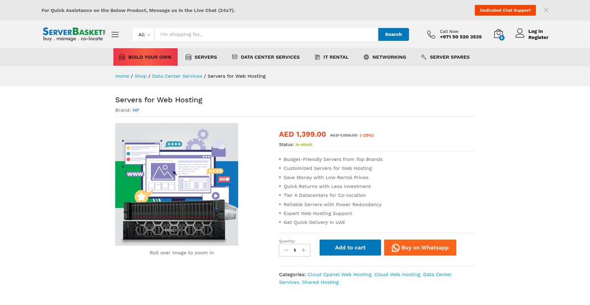 Servers for Web Hosting Screenshot