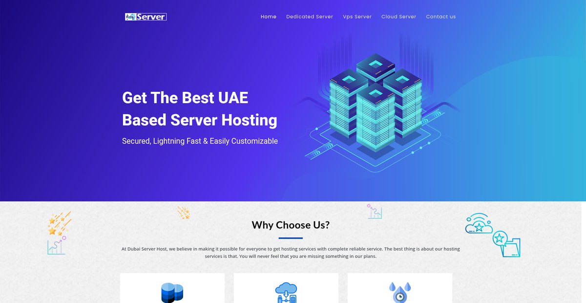 Dedicated, VPS Cloud Server Hosting UAE Data Center Screenshot